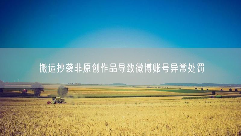 搬运抄袭非原创作品导致微博账号异常处罚