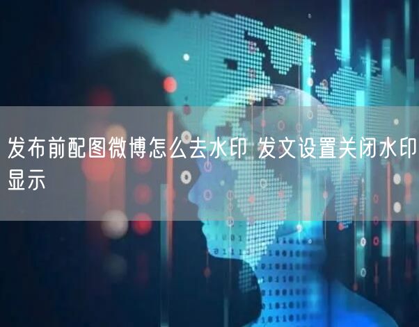 发布前配图微博怎么去水印 发文设置关闭水印显示