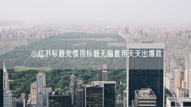 小红书标题党惯用标题无脑套用天天出爆款