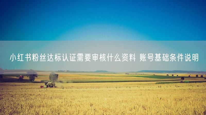 小红书粉丝达标认证需要审核什么资料 账号基础条件说明