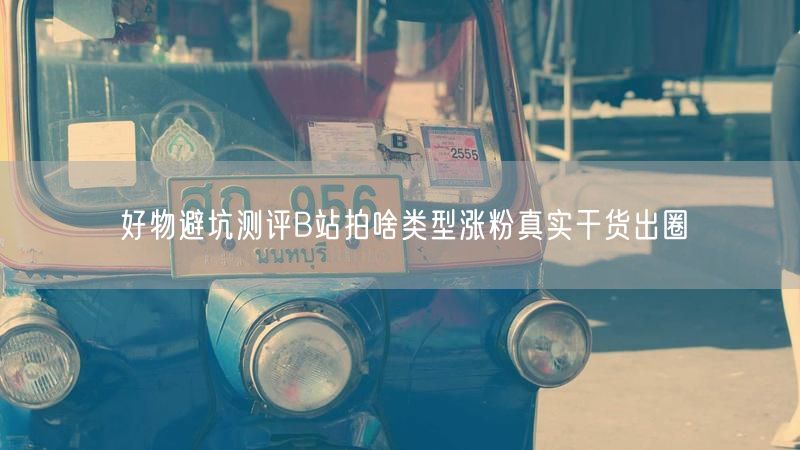 好物避坑测评B站拍啥类型涨粉真实干货出圈