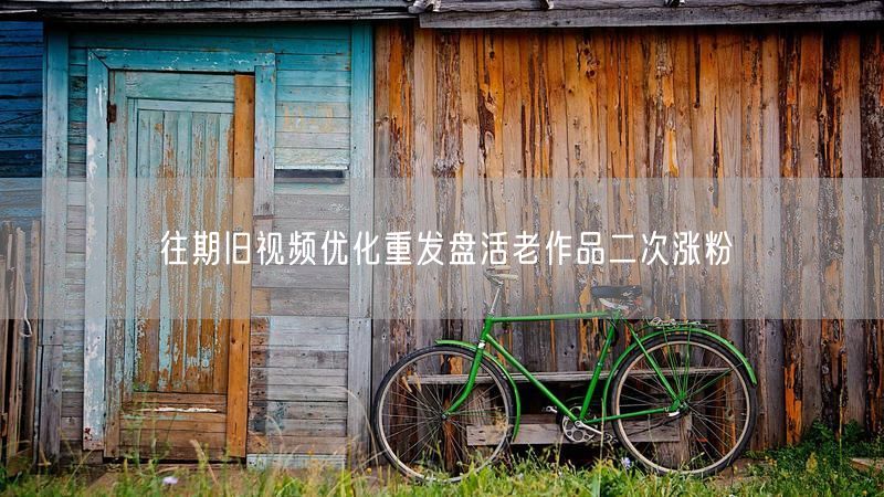 往期旧视频优化重发盘活老作品二次涨粉