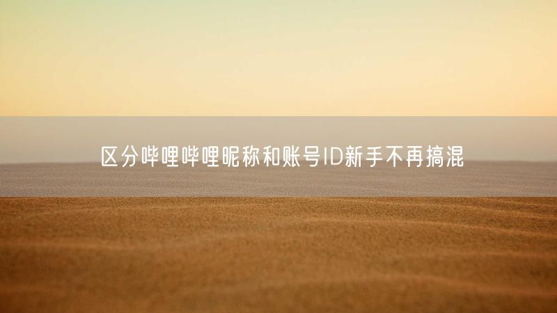 区分哔哩哔哩昵称和账号ID新手不再搞混