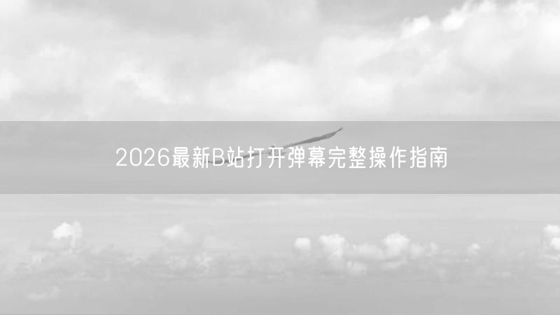 2026最新B站打开弹幕完整操作指南