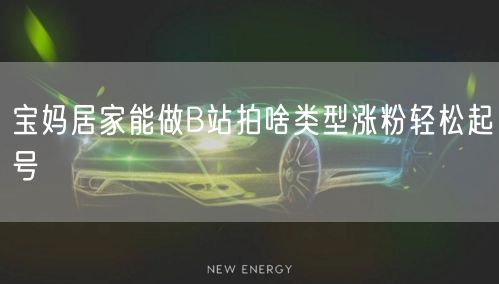 宝妈居家能做B站拍啥类型涨粉轻松起号