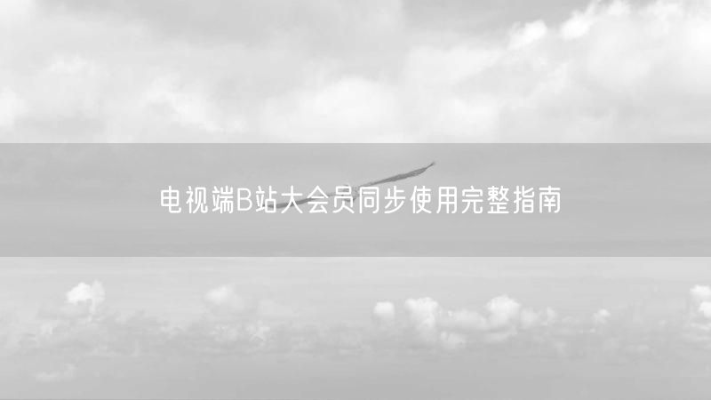 电视端B站大会员同步使用完整指南