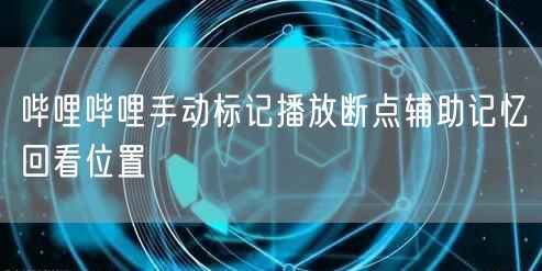 哔哩哔哩手动标记播放断点辅助记忆回看位置