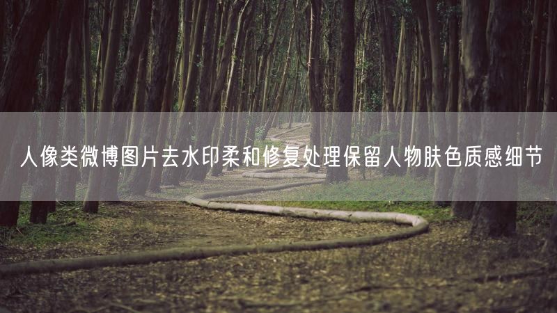 人像类微博图片去水印柔和修复处理保留人物肤色质感细节