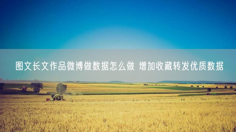 图文长文作品微博做数据怎么做 增加收藏转发优质数据