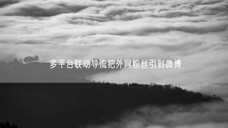 多平台联动导流把外网粉丝引到微博